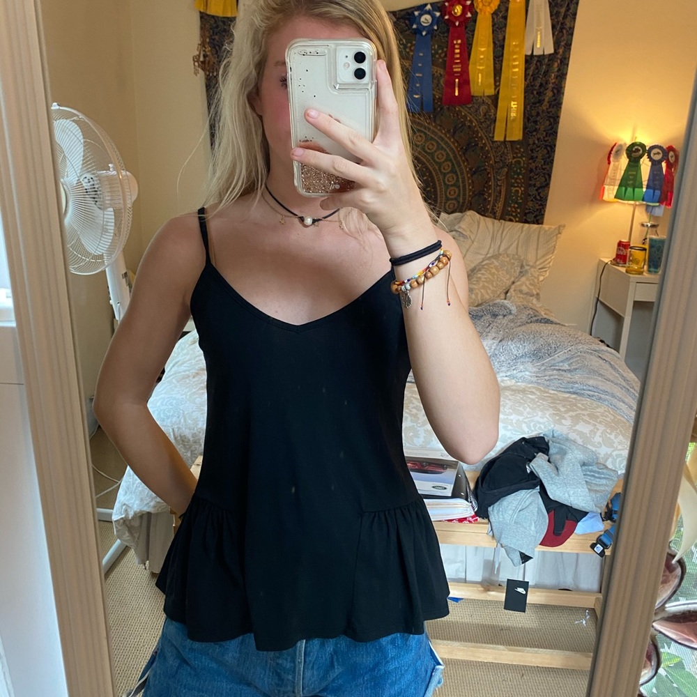 Black flowy tank top